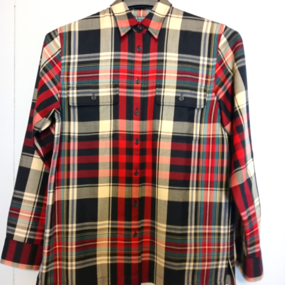 Lauren by Ralph Lauren Plaid Button Down S
